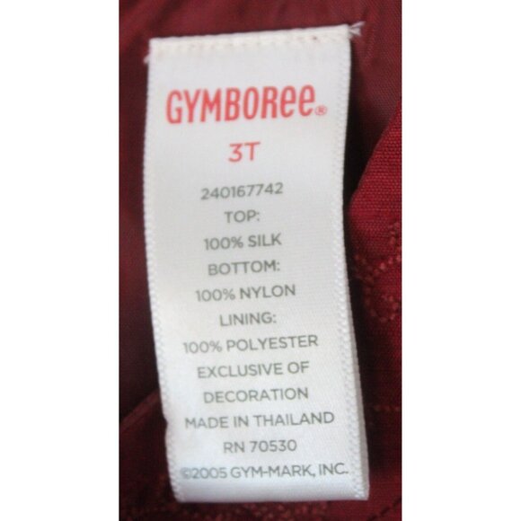 2006 Gymboree Family Portrait Red Silk Dress sz 3T Velvet Bow Long Mesh Formal - Picture 7 of 8